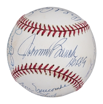 Hall of Famers & Stars Multi Signed ONL Coleman Baseball with 15 Signatures Including Bench & F. Robinson (JSA)